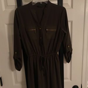 Olive green knee length dress